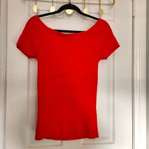 Ann Taylor Bright Red Blouse